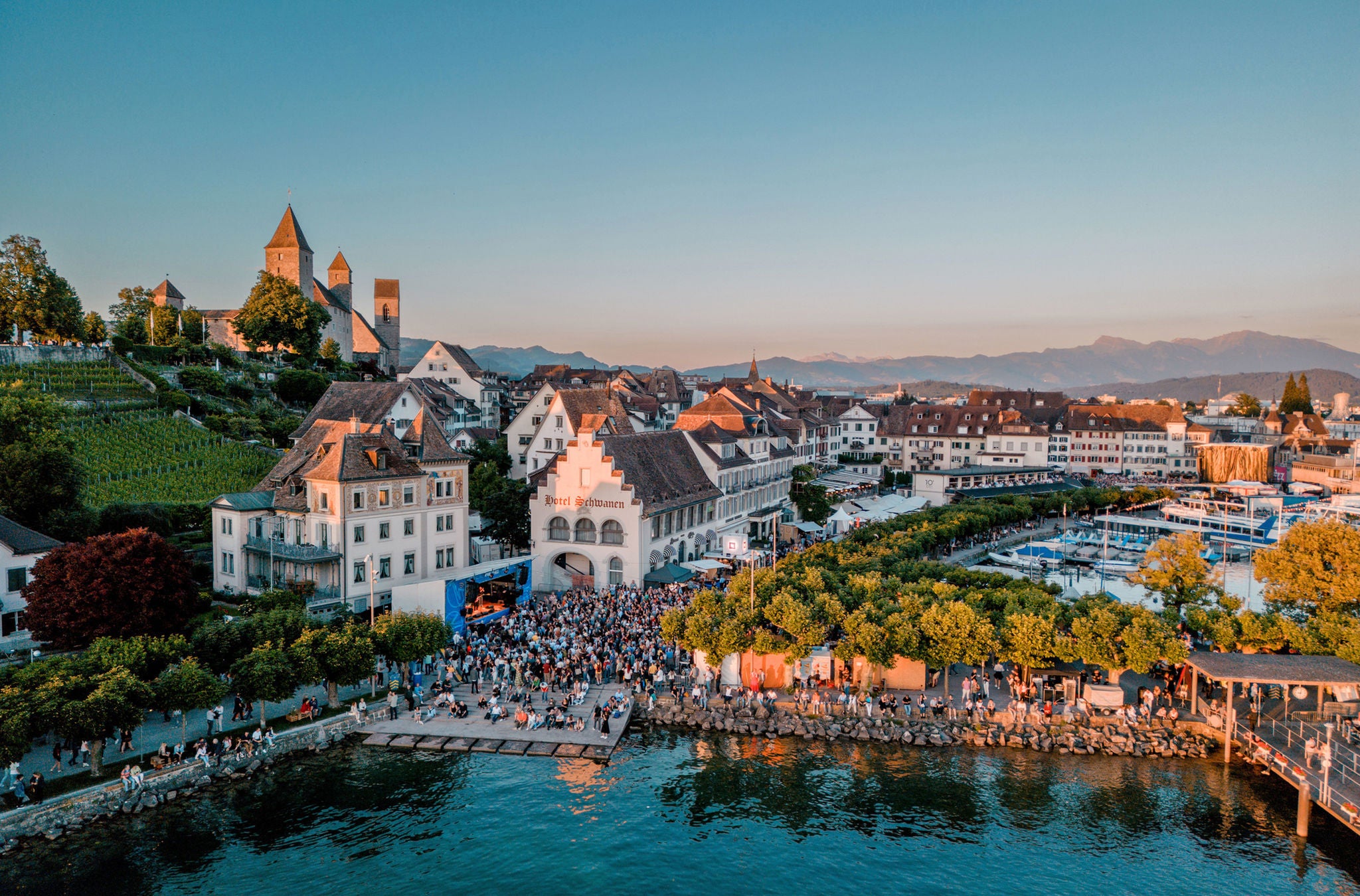 Blick auf das Lake and Sound Festival in Rapperswil Jona