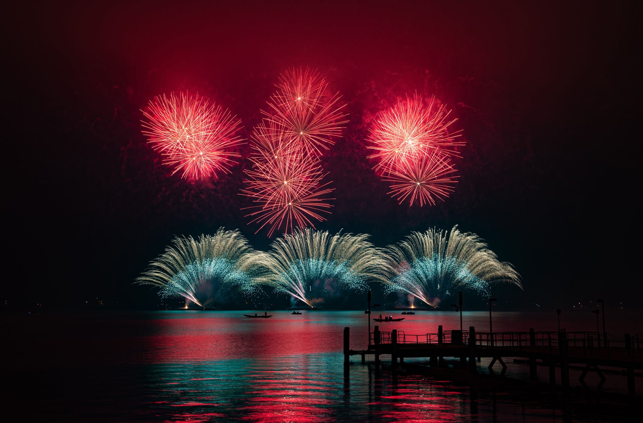 Feuerwerk am See