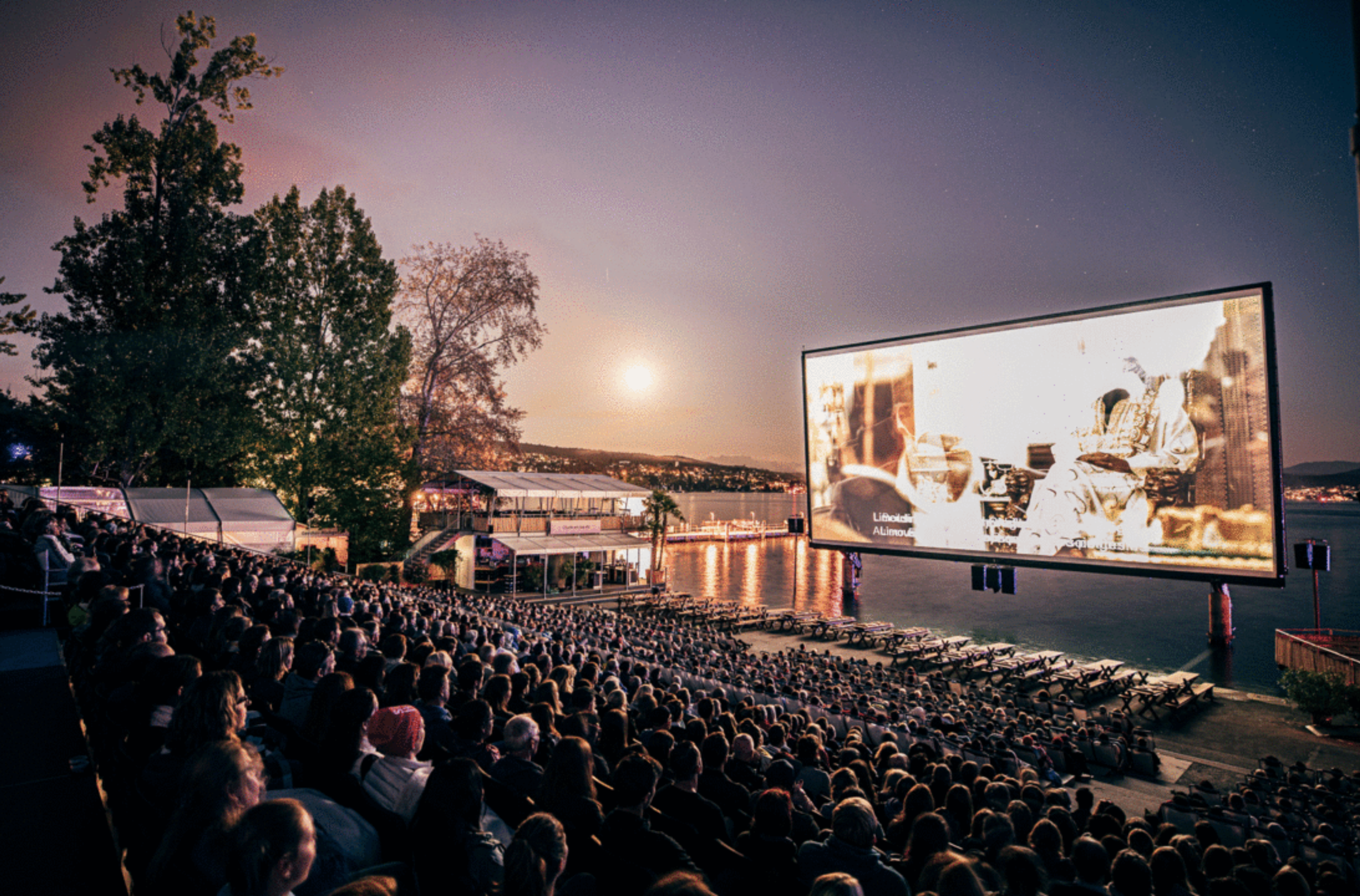 Blick aufs Openair Kino Allianz Cinema am Zürichhorn