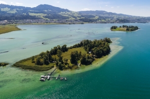 Die grüne Insel Lützelau im Zürichsee ist mit dem Schiff erreichbar.