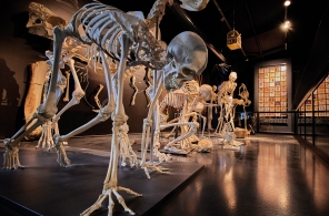 Skelette beschreiben die Geschichte des Menschen im Kulturama.