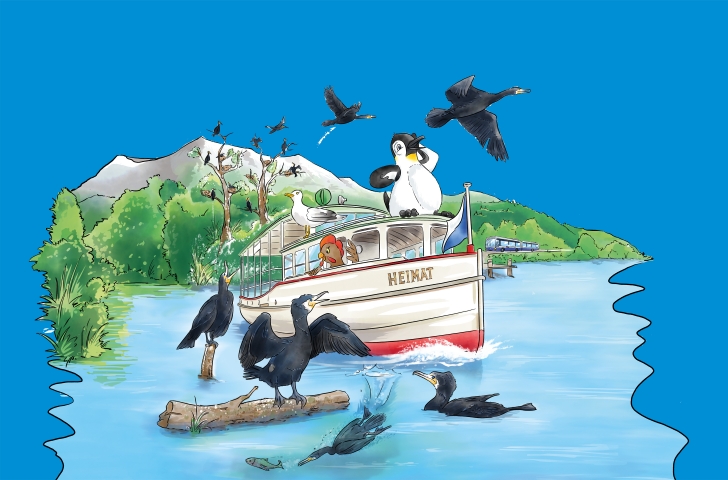 Der Pinguin Ringo reist mit seinen Freundinnen an den Greifensee zur Naturstation Silberweide. 